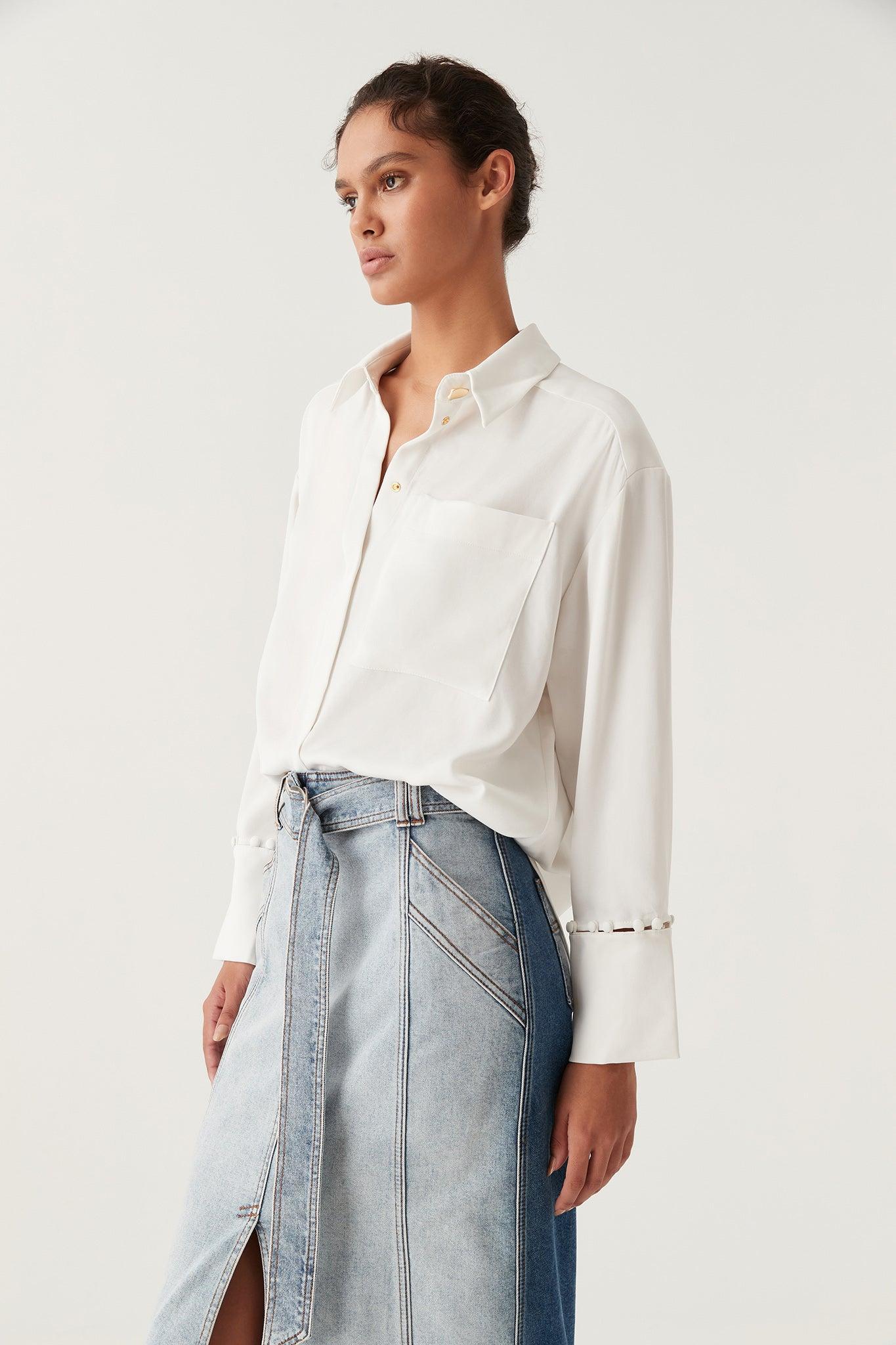 Riddle Buttoned Crepe Shirt Product Image