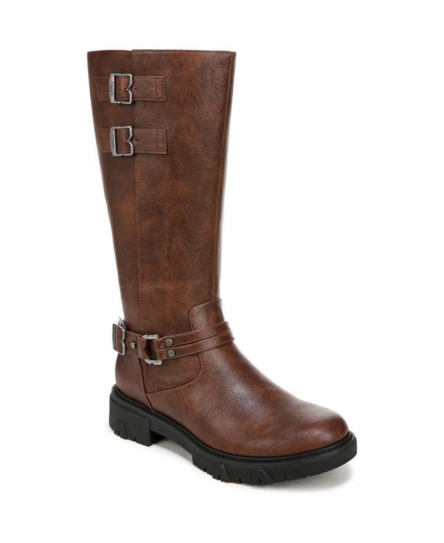 Dr. Scholls Headstart Womens Tall Moto Boots Brown Faux Product Image