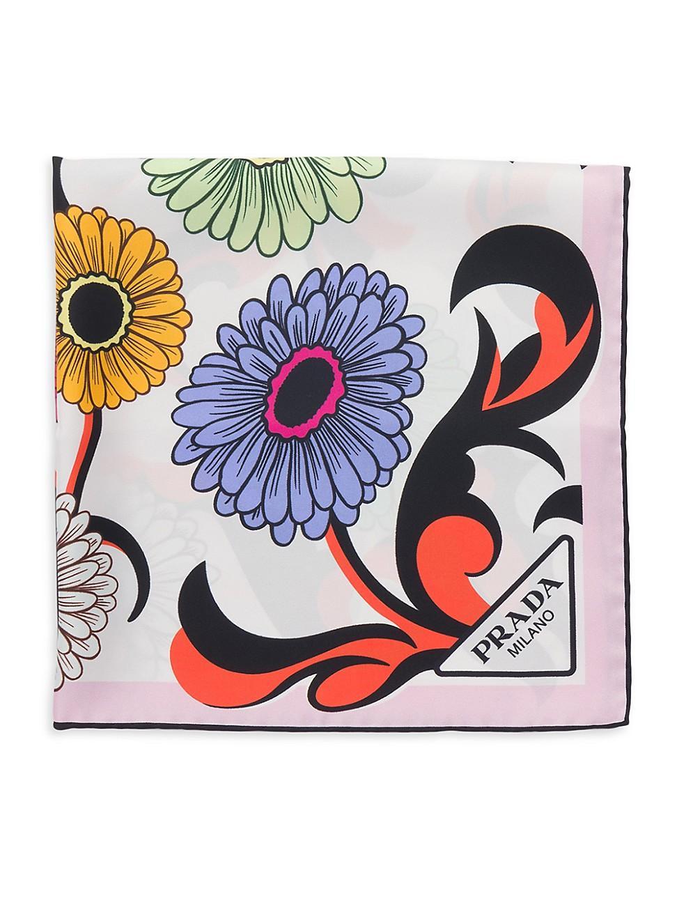 Womens Printed Silk Twill 55CM Square Scarf Product Image