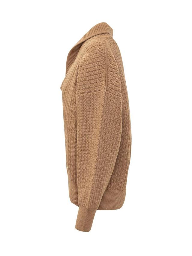 Shawl Neck Jumper In Brown Product Image