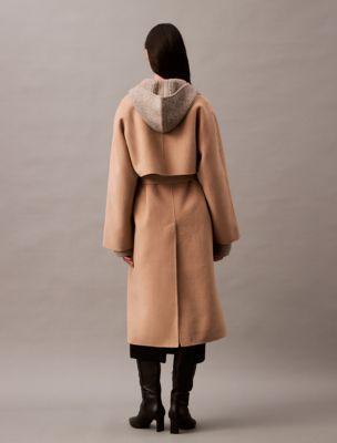 Double Faced Wool Blend Wrap Coat Product Image