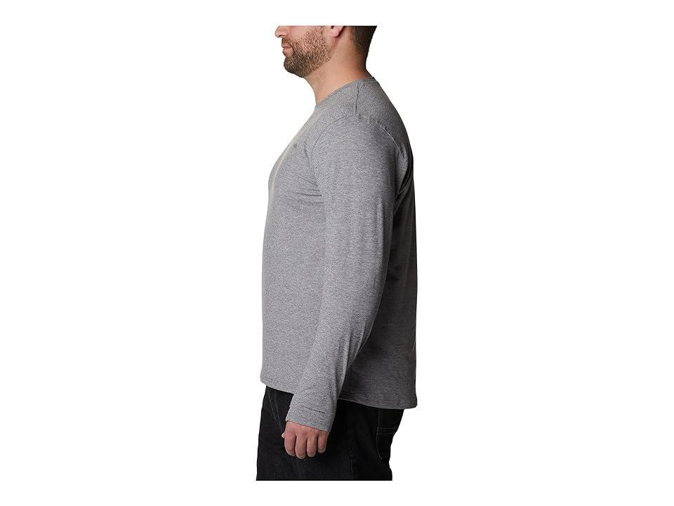 Columbia Big Tall Tech Trail Long Sleeve Crew II (City Grey Heather) Men's Clothing Product Image