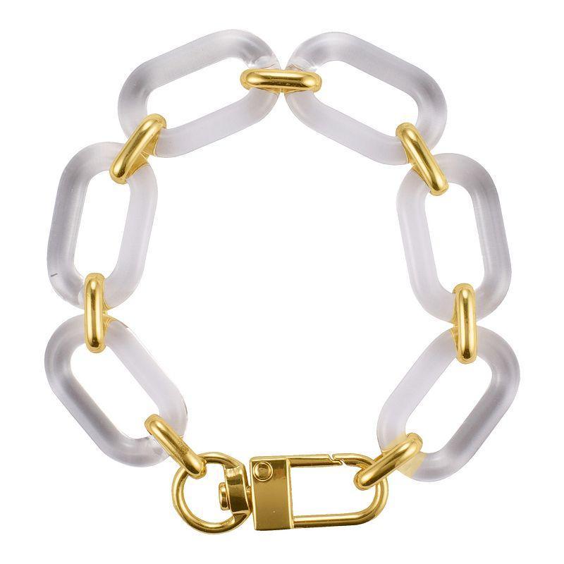 Adornia 14k Gold Plated Lucite Statement Chain Bracelet, Womens Yellow Product Image