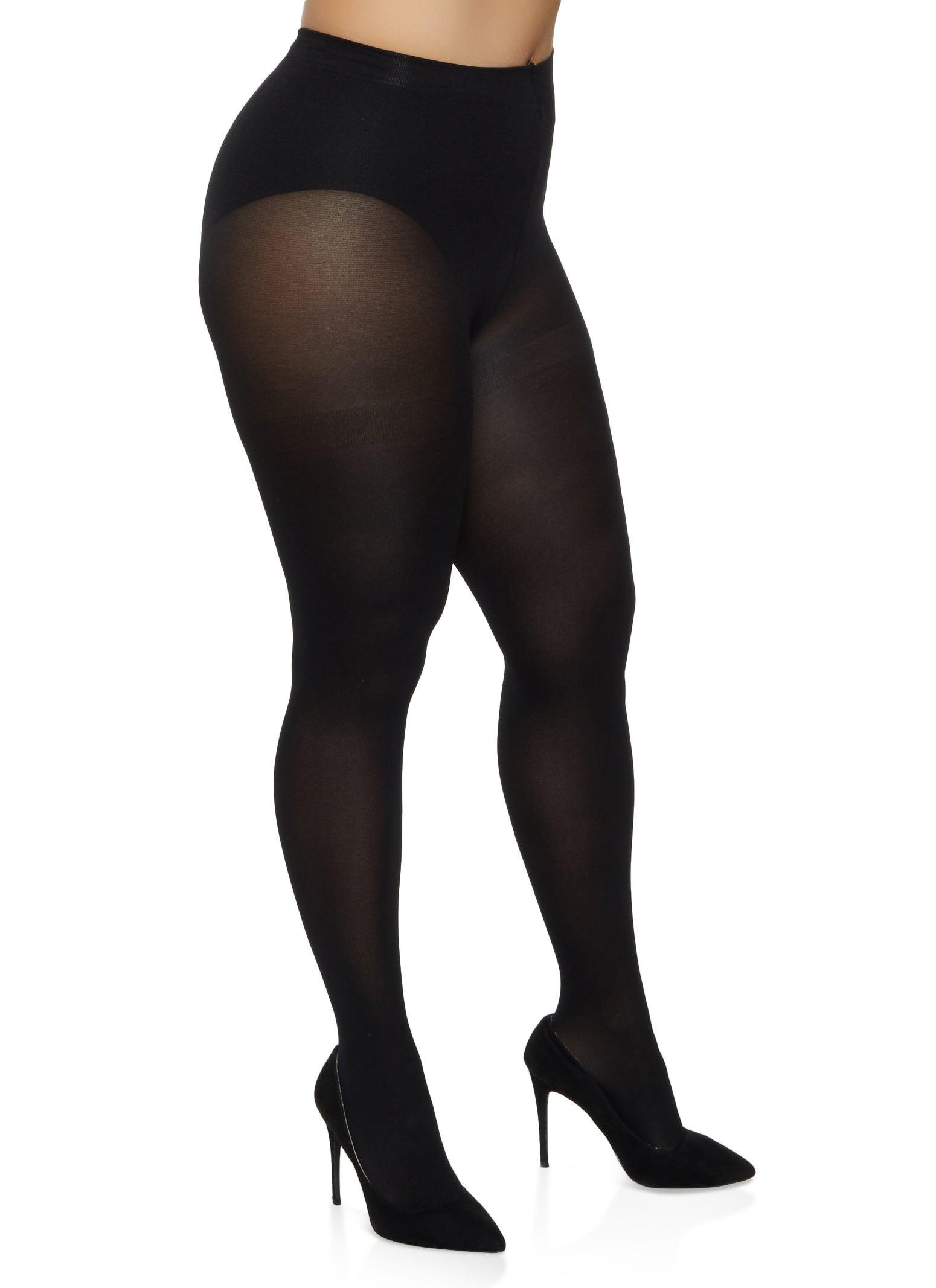 Plus Size Opaque High Waisted Tights Female product image