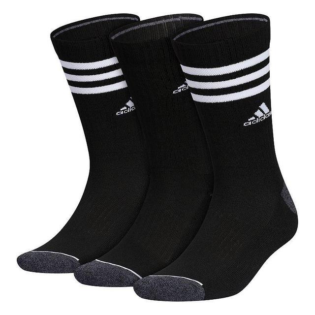 Mens adidas 3-pack 3-Stripe Crew Socks Black Product Image