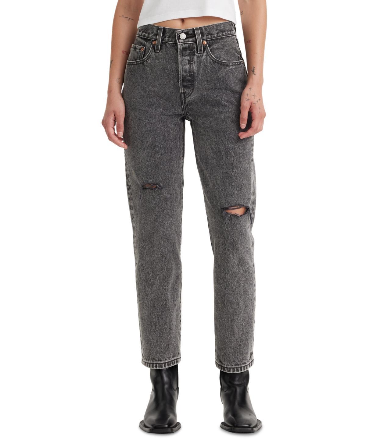 Levis 501 High Rise Crop Straight Jeans Product Image