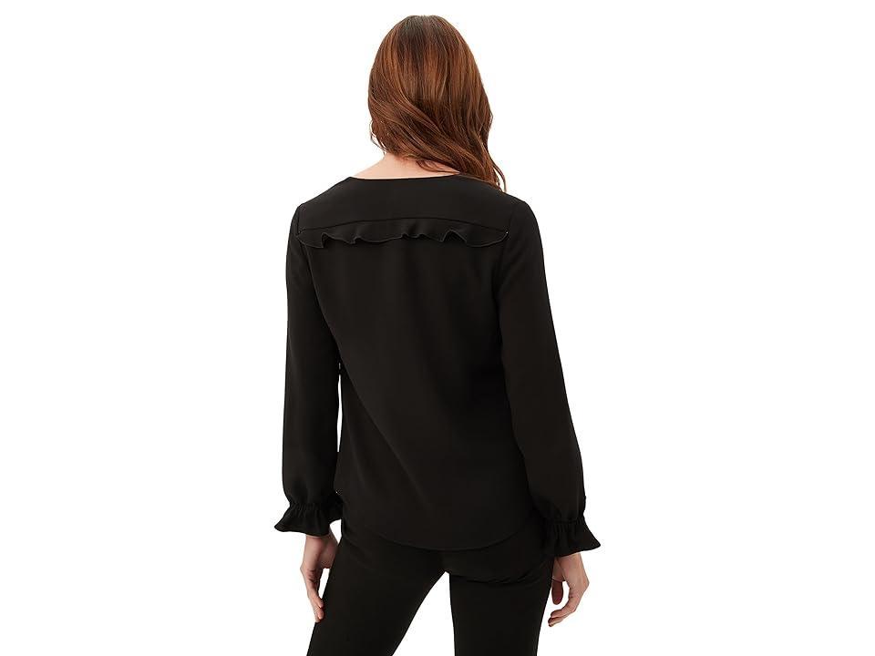 Womens Owl Ruffled Long-Sleeve Blouse Product Image