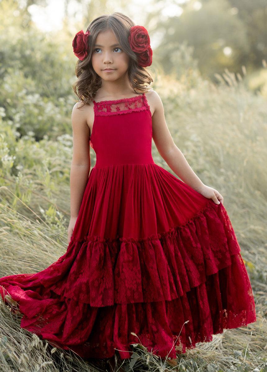 Catrin Dress in Crimson Product Image