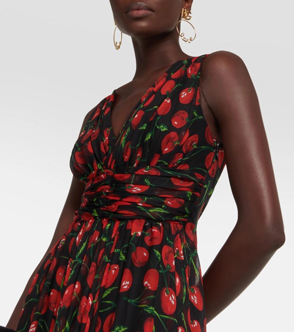 DOLCE & GABBANA Printed Silk Gown In Multicolor Product Image