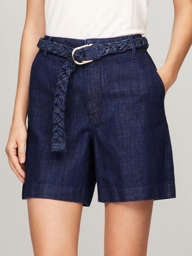 Tommy Hilfiger Women's High-Waist Belted 6" Denim Short Product Image