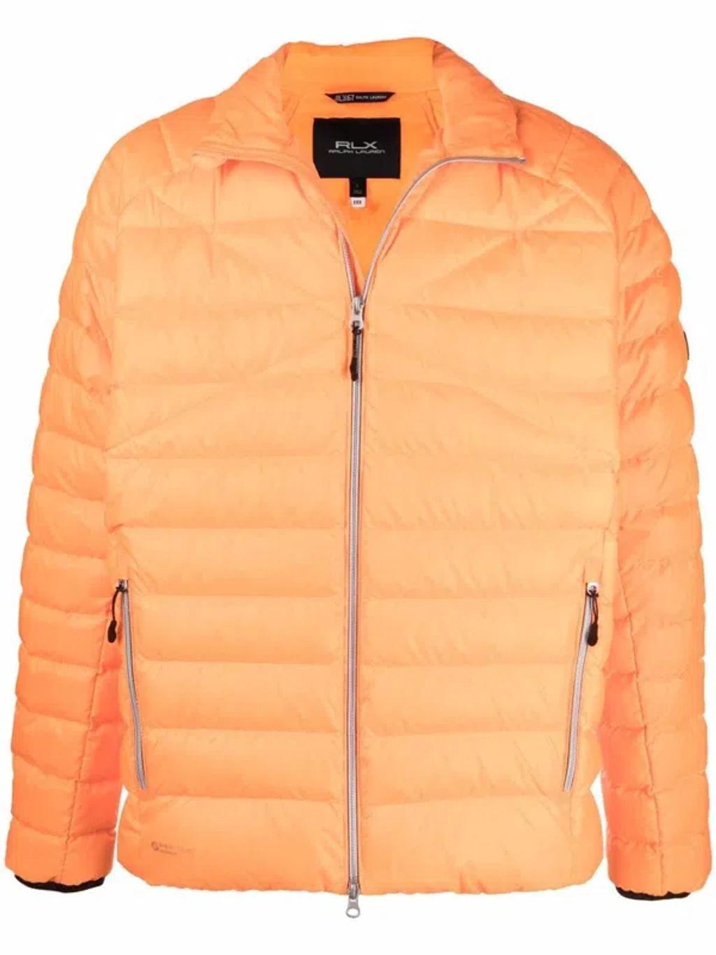 Padded Zipped Jacket In Orange Product Image