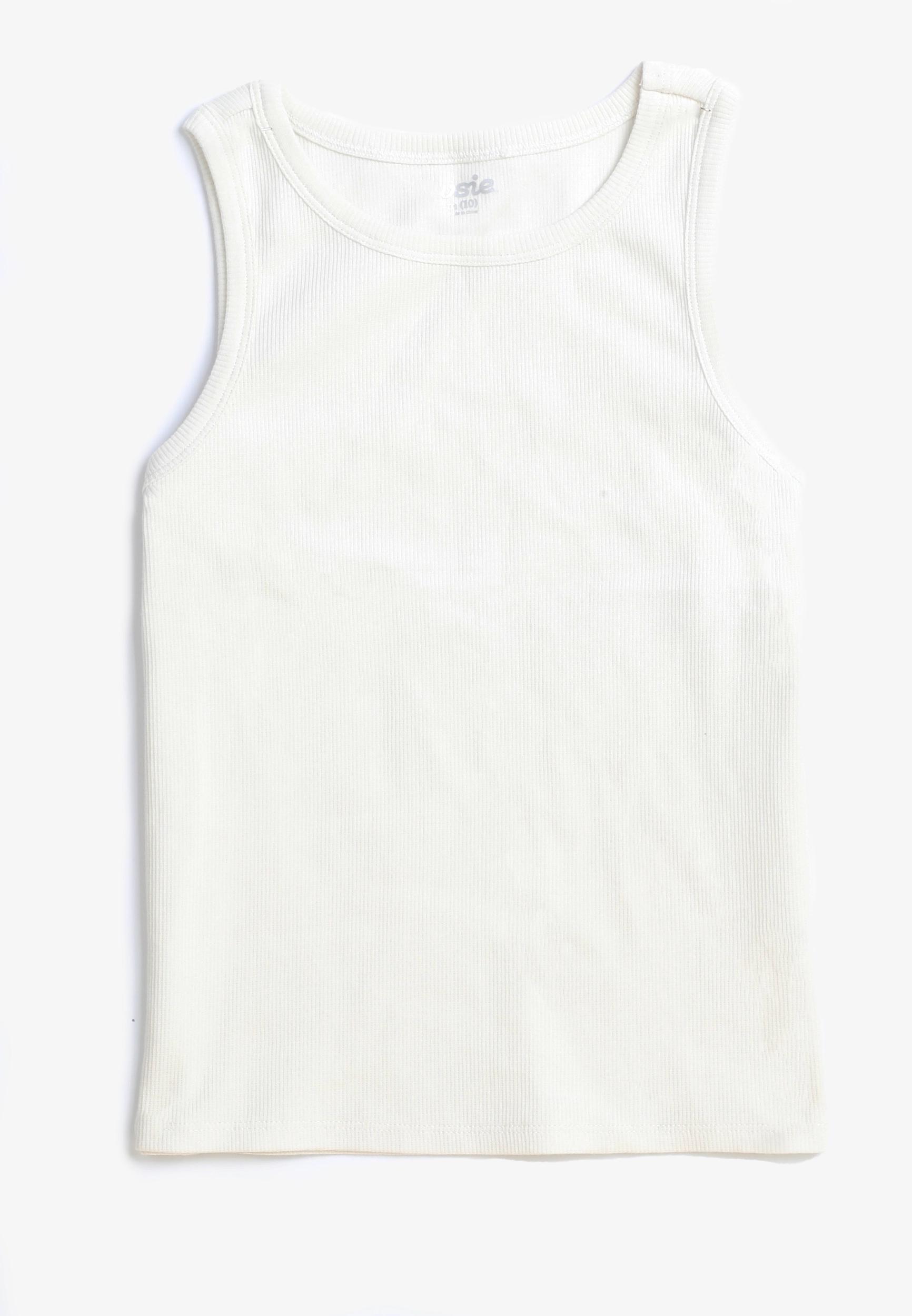 Maurices Womens L (11/12) Size Girls Ribbed High Neck Tank Top White product image