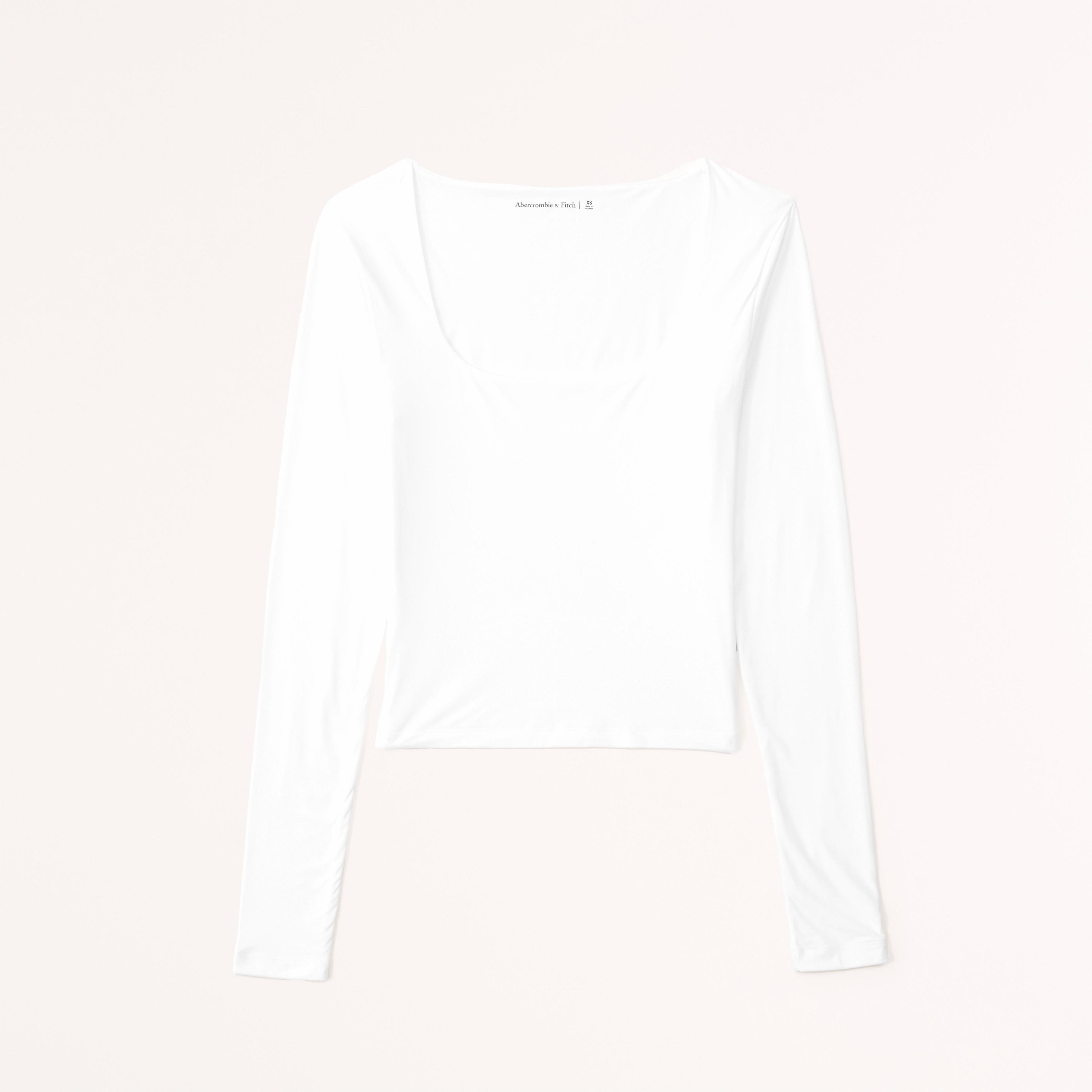 Soft Matte Seamless Long-Sleeve Squareneck Top Product Image