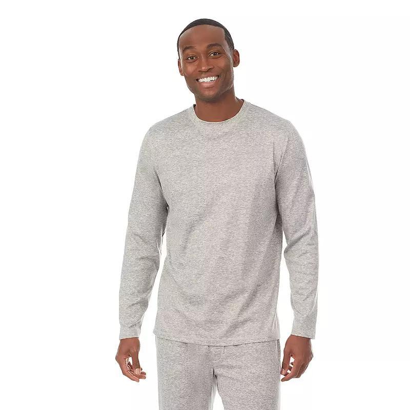 Big & Tall Cuddl Duds Far Infrared Crewneck Long Sleeve Pajama Tee, Mens Gray Grey Product Image