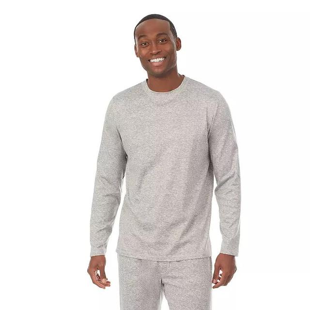 Mens Cuddl Duds Far-Infrared Enhance Pajama Crewneck Tee Grey Grey Product Image