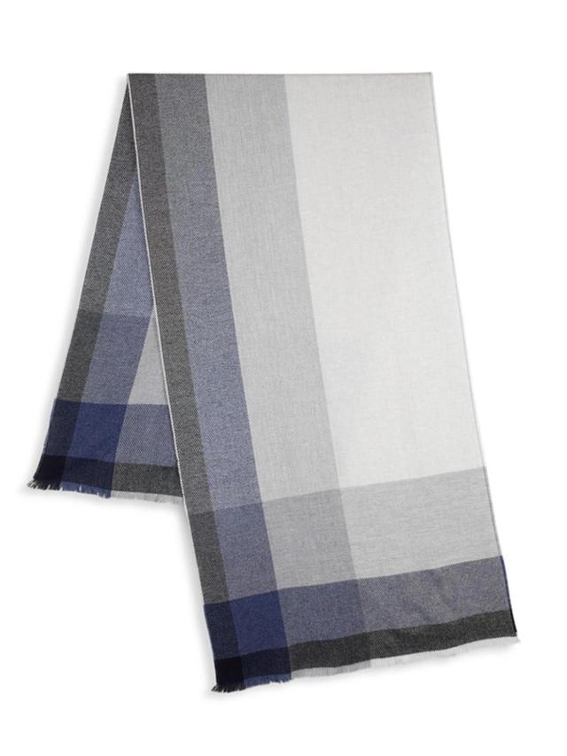 Color-block Wool And Cashmere Scarf In Blue Product Image