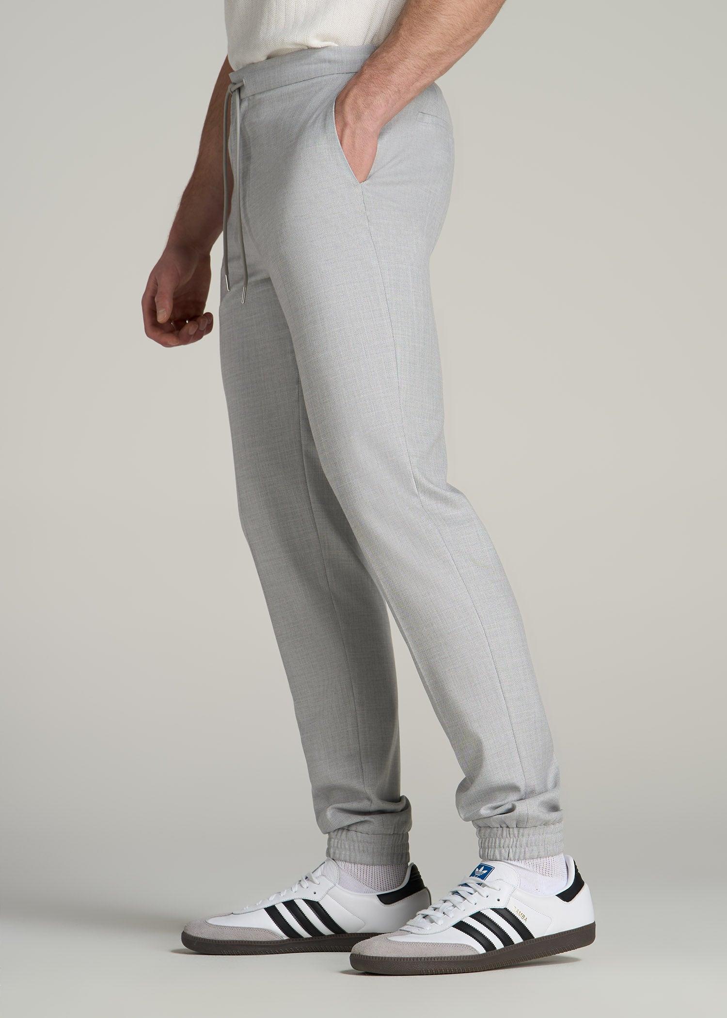 Jogger Dress Pants for Tall Men in Silver Grey Product Image