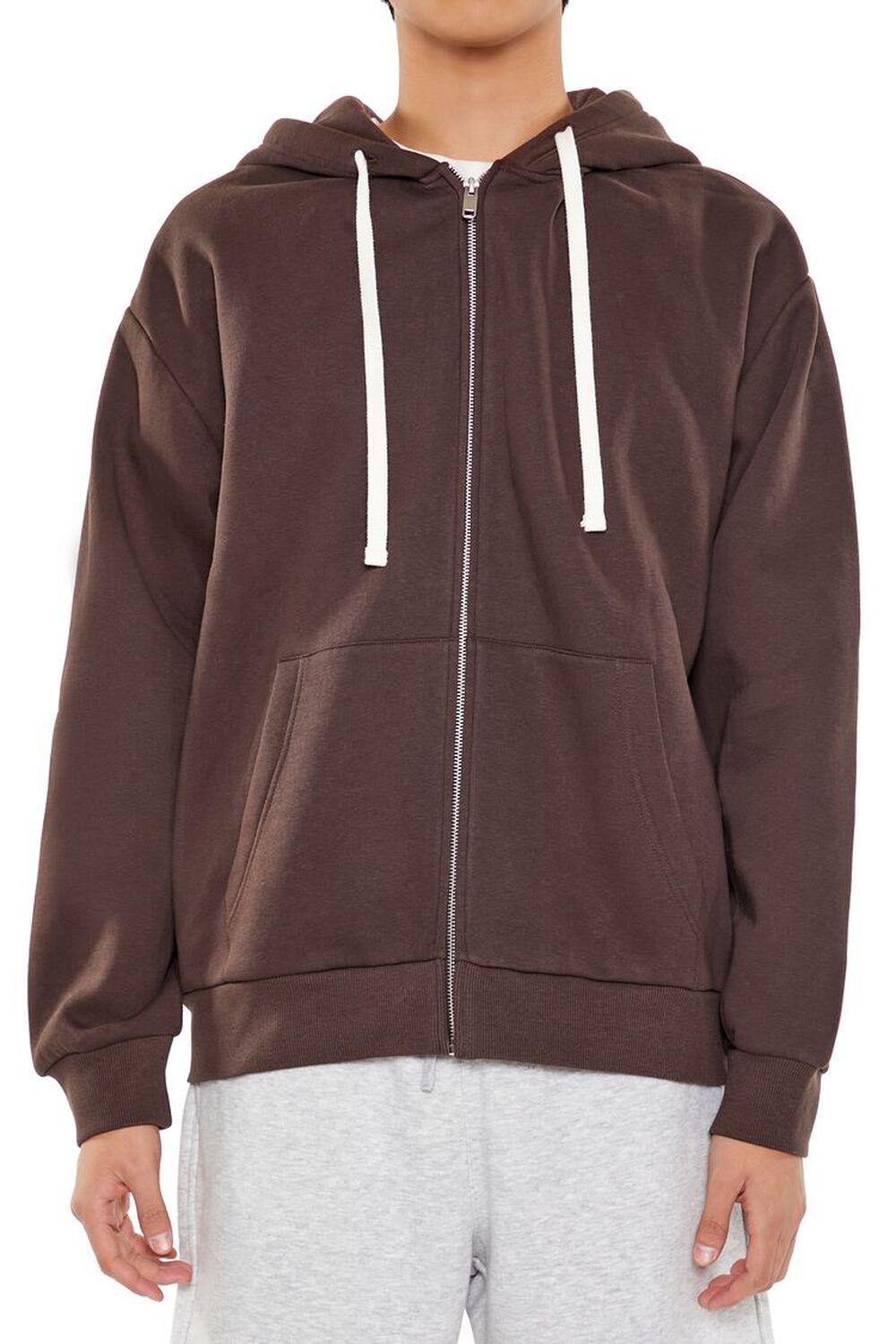 Fleece Core Athletic Zip-Up Hoodie | Forever 21 Product Image