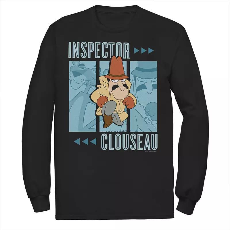 Mens Pink Panther Inspector Clouseau Trio Panels Long Sleeve Graphic Tee Product Image