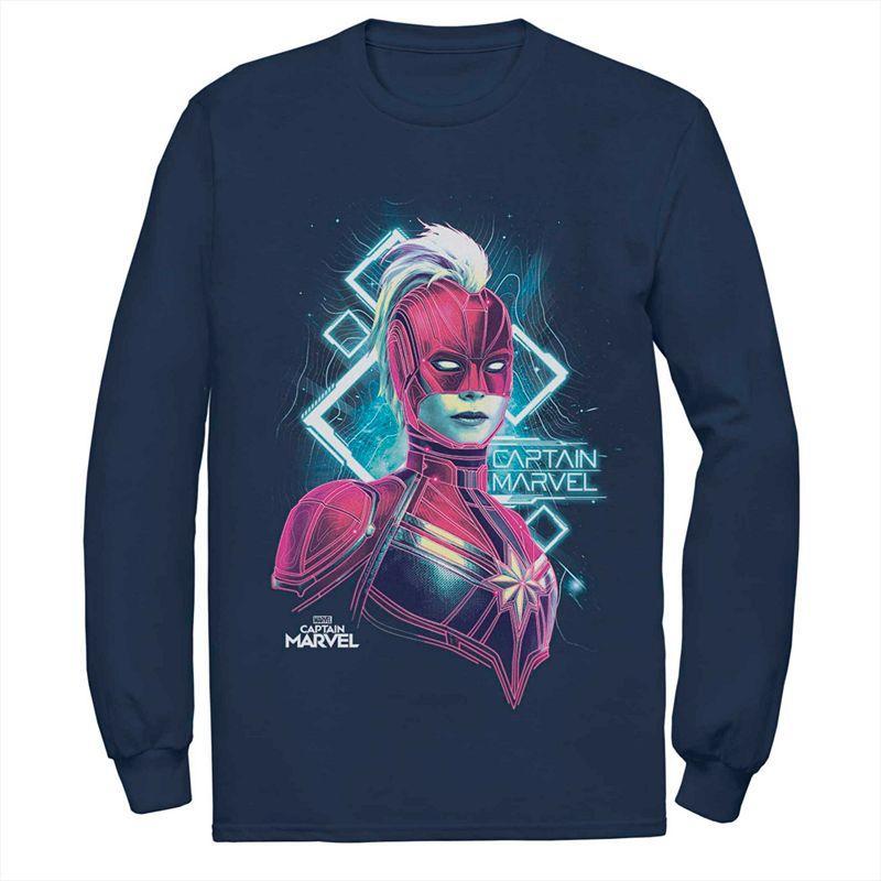 Mens Marvel Captain Marvel Galaxy Portrait Tee Blue Product Image