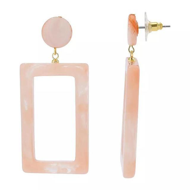 Sonoma Goods For Life Gold Tone Peach Rectangle Drop Earrings, Womens, Orange Product Image