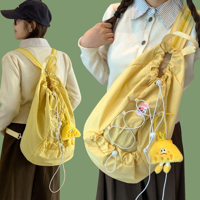 Plain Drawstring Nylon Backpack Product Image