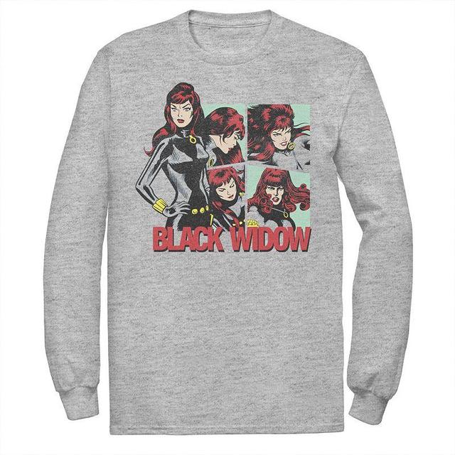 Mens Marvel Black Widow Portraits Graphic Tee Athletic Grey Product Image