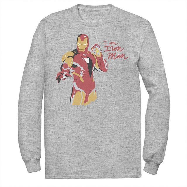 Mens Marvel Avengers: Endgame Iron Man Scribbles Tee Athletic Grey Product Image