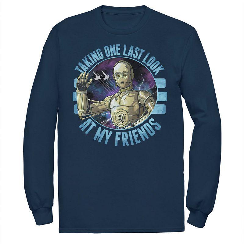 Mens Star Wars: The Rise Of Skywalker C-3PO Taking One Last Look Tee Blue Product Image