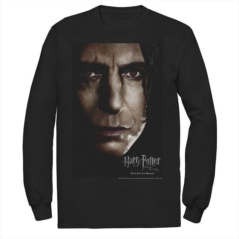 Mens Harry Potter Deathly Hallows Snape Character Poster Long Sleeve Graphic Tee Product Image