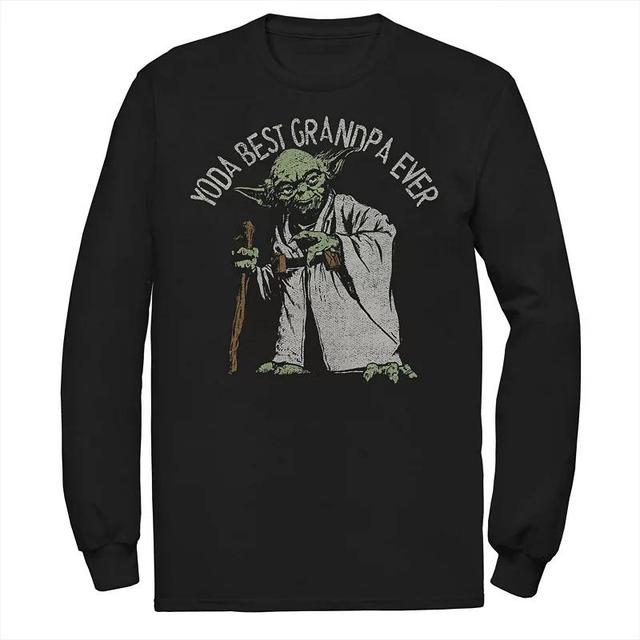 Mens Star Wars Yoda Best Grandpa Ever Long Sleeve Tee Product Image