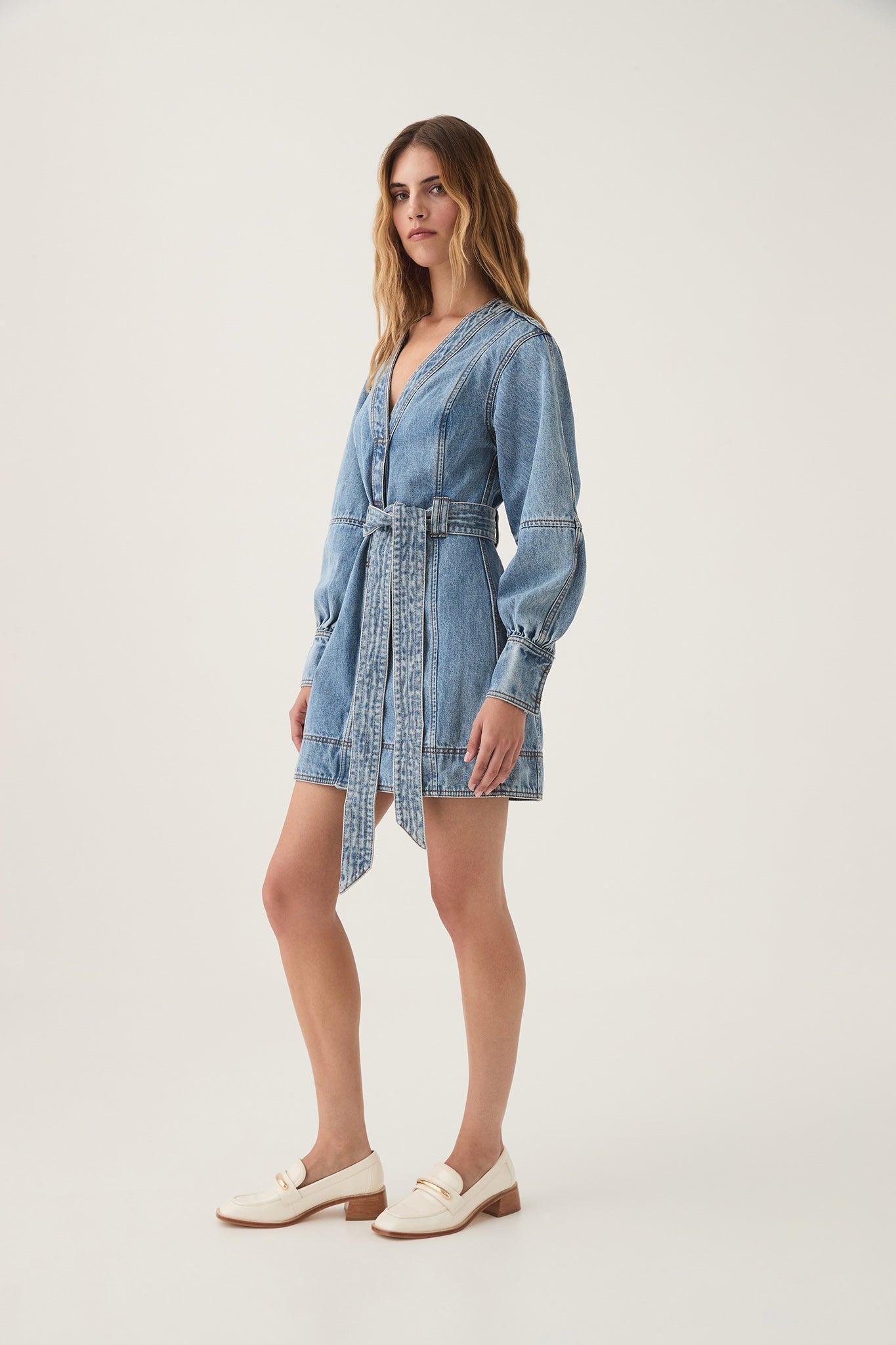 Outline Denim Mini Dress Product Image