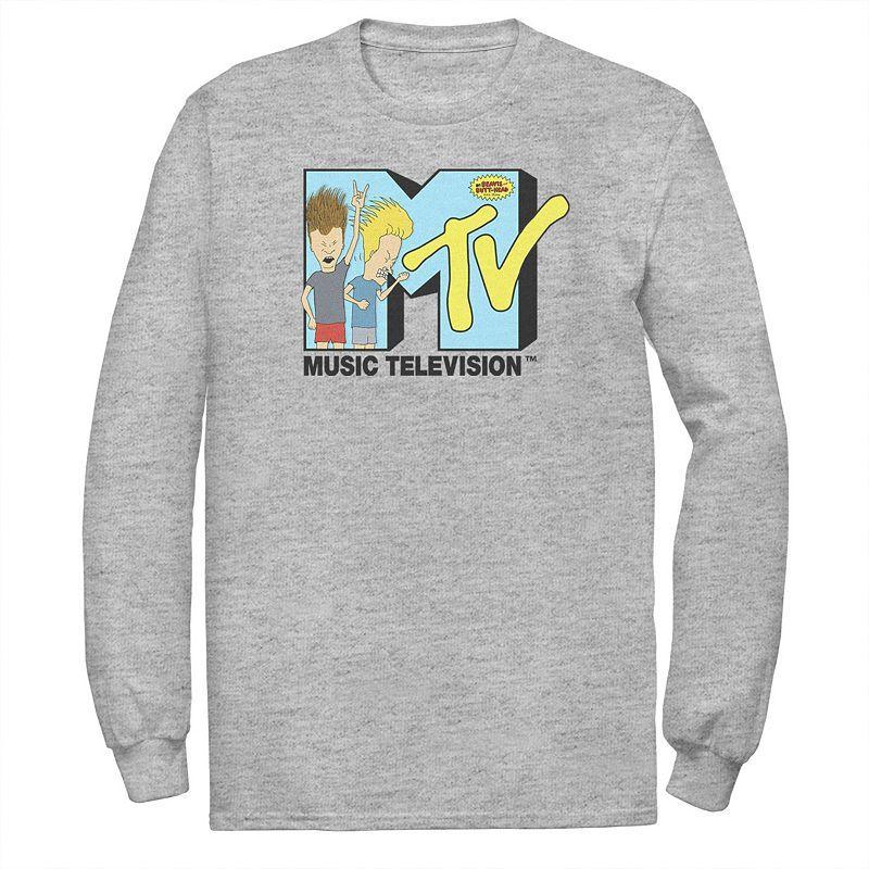 Mens Mtv Headbangers Rock Logo Tee Athletic Grey Product Image