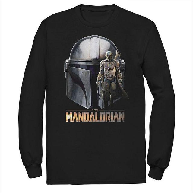 Mens Star Wars The Mandalorian Helmet Portrait Mashup Tee Product Image