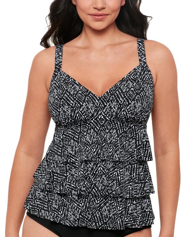 Women's Printed Triple Tier Tankini Top Product Image