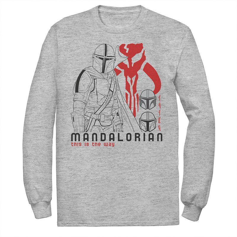 Mens Star Wars The Mandalorian This Is The Way Line Art Tee Athletic Grey Product Image