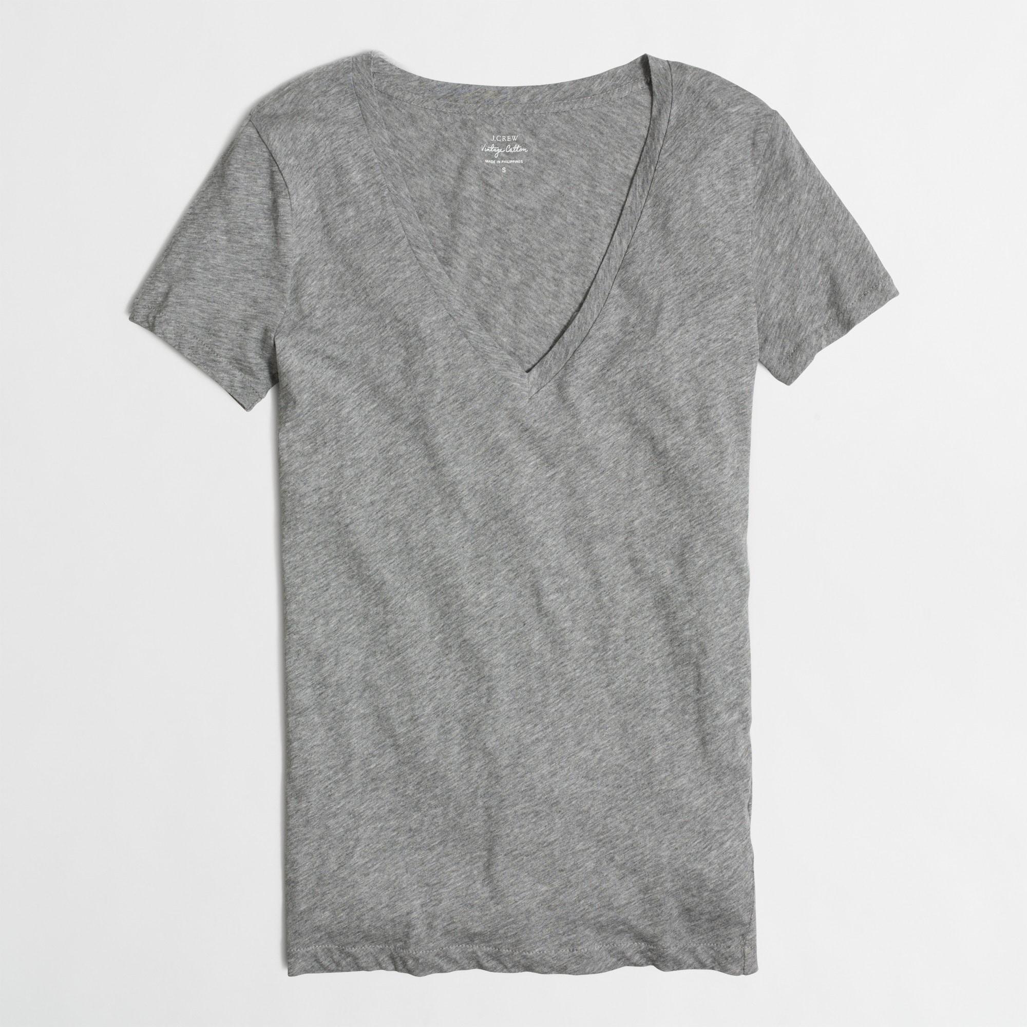 Vintage slub cotton V-neck tee Product Image