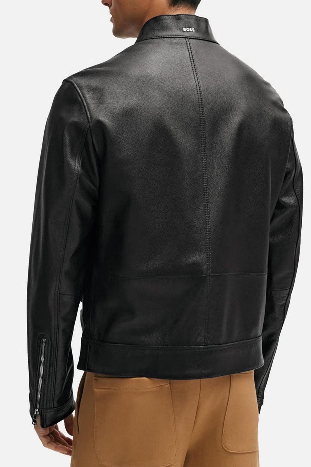 HUGO BOSS Boss Mansell Leather Jacket In Black Product Image