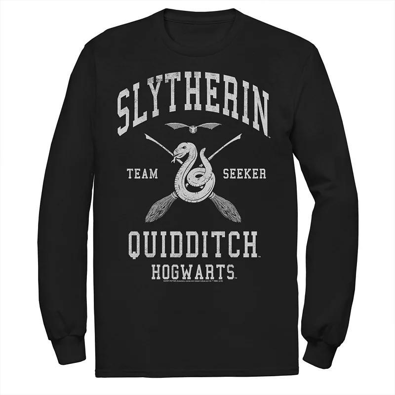 Big & Tall Harry Potter Slytherin Team Seeker Text Long Sleeve Graphic Tee, Mens, Size: Large Tall, Black Product Image