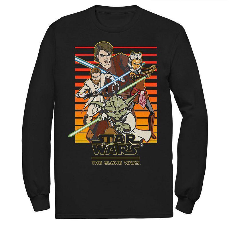 Mens Star Wars: Clone Wars Jedi Group Shot Retro Line Tee Product Image