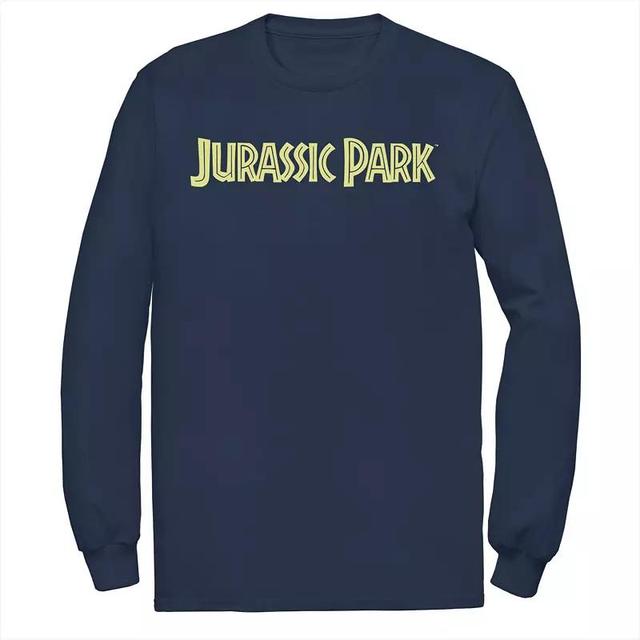 Mens Jurassic Park Classic Simple Text Tee Blue Product Image