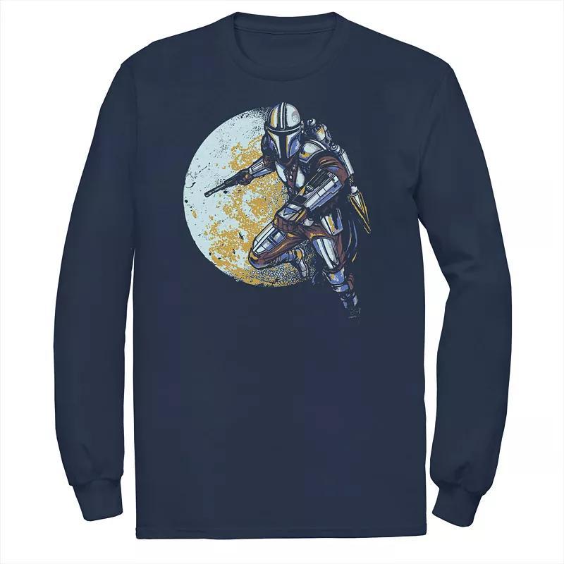 Mens Star Wars The Mandalorian Moon Over Lay Portrait Tee Blue Product Image