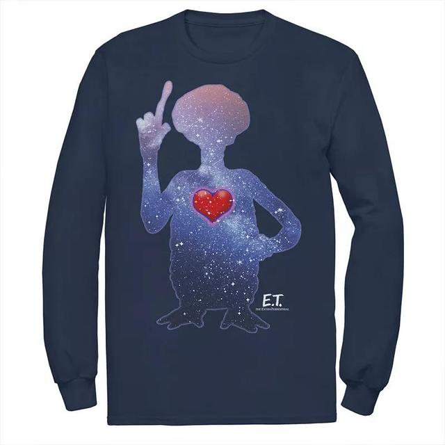 Mens E.T. Terrestrial Universe Silhouette Heart Tee Blue Product Image