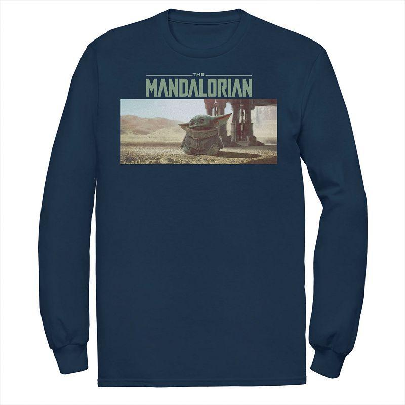 Mens Star Wars The Mandalorian The Child Logo Panel Tee Blue Product Image