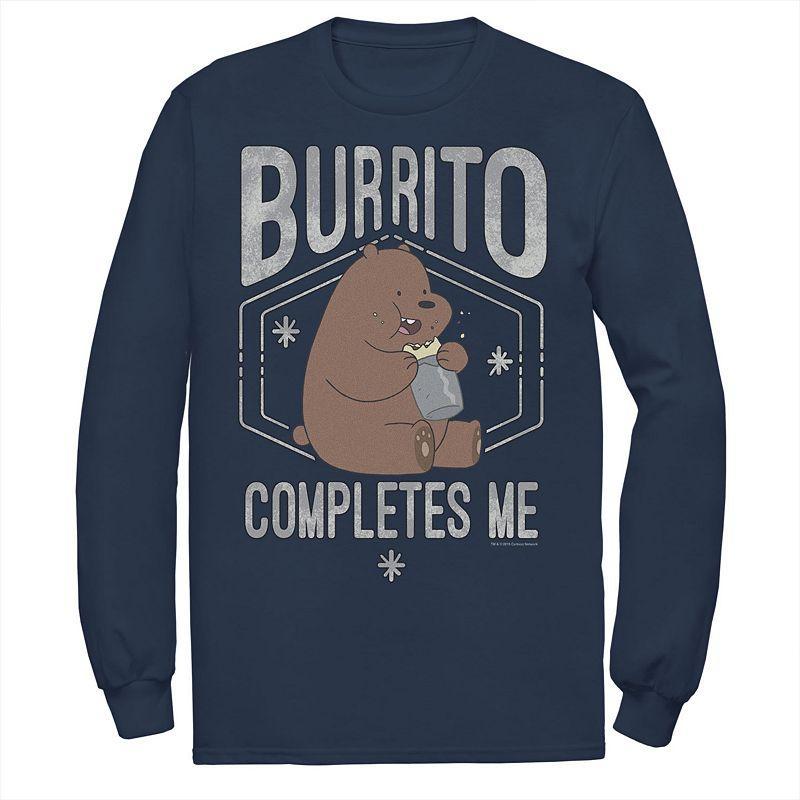 Mens Cartoon Network We Bare Bears Burrito Completes Me Tee Blue Product Image