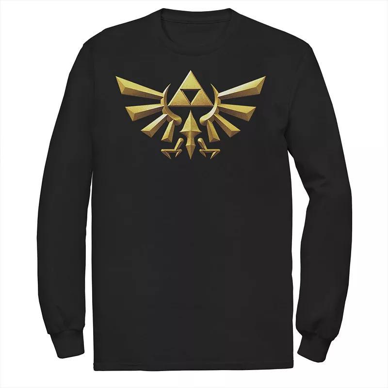 Big & Tall The Legend Of Zelda 3D Hyrule Crest Long Sleeve, Mens Product Image