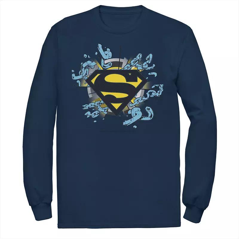 Mens DC Comics Superman Classic Chest Logo Tee Blue Product Image