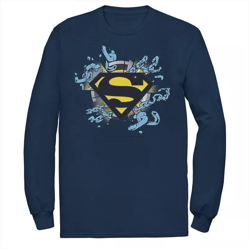 Mens DC Comics Superman Classic Chest Logo Tee Blue Product Image