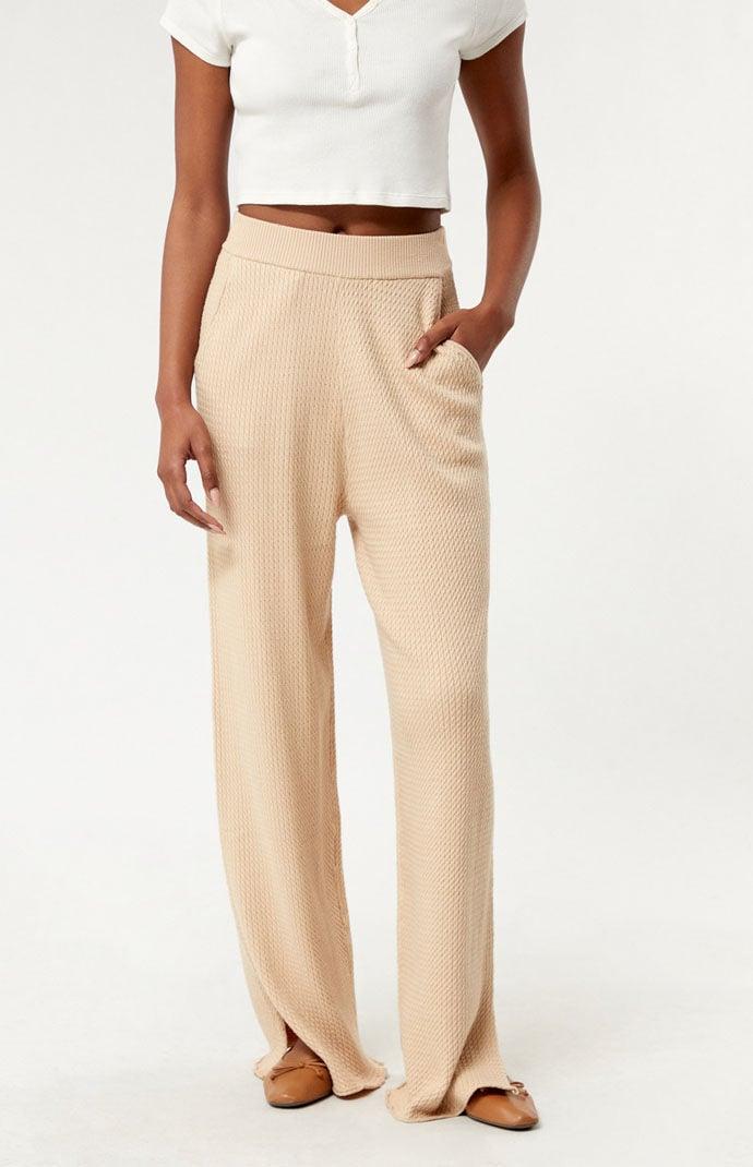 WEWOREWHAT Womens Cable Knit Pull-On Pants Product Image