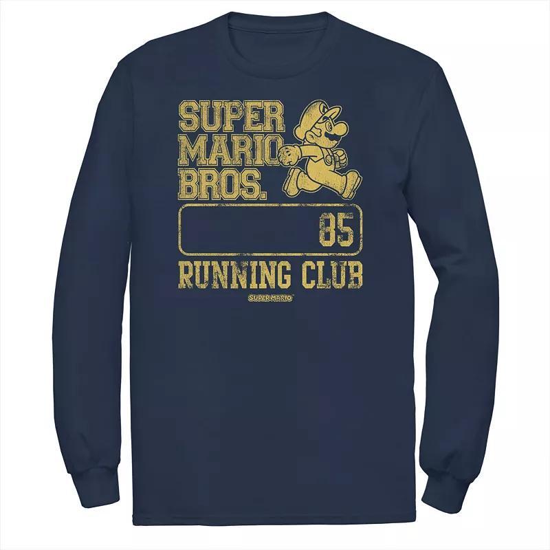 Big & Tall Nintendo Super Mario Bros. Running Club 85 Tee, Mens Blue Product Image